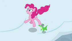 Size: 1280x720 | Tagged: safe, screencap, gummy, pinkie pie, pony, not asking for trouble, snow