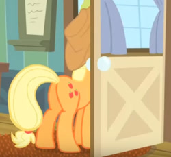 Size: 590x540 | Tagged: safe, screencap, applejack, earth pony, pony, somepony to watch over me, cropped, female, mare, plot, solo