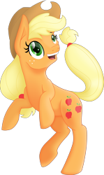 Size: 3000x5043 | Tagged: safe, artist:theshadowstone, applejack, earth pony, pony, absurd resolution, open mouth, simple background, solo, transparent background