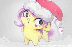 Size: 1024x677 | Tagged: safe, artist:sverre93, angel bunny, fluttershy, pegasus, pony, rabbit, christmas, chubbie, cute, female, hat, holiday, male, mare, santa hat, shyabetes, snow, sverre is trying to murder us