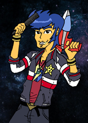 Size: 969x1361 | Tagged: safe, artist:normal drawfag, flash sentry, equestria girls, /mlp/, solo, space dandy