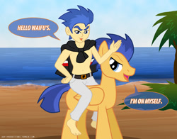 Size: 1018x800 | Tagged: safe, artist:ladyanidraws, flash sentry, equestria girls, exploitable meme, flash sentry gets all the waifus, flash sentry savior of the universe, human ponidox, meme, old spice, old spice commercial, old spice guy, parody, ponyception, self ponidox, waifu thief