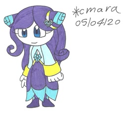 Size: 920x861 | Tagged: safe, artist:cmara, rarity, anthro, crossover, cute, female, jewelry, raribetes, seedrian, solo, sonic the hedgehog (series), species swap, traditional art