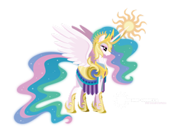 Size: 1600x1227 | Tagged: safe, artist:hexfloog, princess celestia, alicorn, pony, armor, eyeshadow, frown, gritted teeth, makeup, simple background, solar empire, solo, spread wings, transparent background, wings