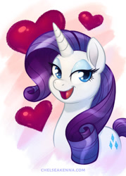 Size: 675x945 | Tagged: safe, artist:autogatos, rarity, pony, unicorn, cute, female, heart, mare, open mouth, raribetes, solo