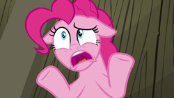 Size: 1280x720 | Tagged: safe, screencap, pinkie pie, pony, not asking for trouble, faic, floppy ears, solo