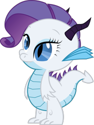 Size: 4330x5755 | Tagged: safe, artist:shadowdashthebat, rarity, dragon, absurd resolution, dragonified, raridragon, simple background, solo, species swap, transparent background, vector