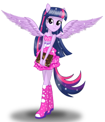 Size: 2308x2676 | Tagged: safe, artist:deannaphantom13, derpibooru import, twilight sparkle, twilight sparkle (alicorn), alicorn, equestria girls, bare shoulders, ponied up, pony ears, simple background, sleeveless, solo, strapless, transparent background, wings