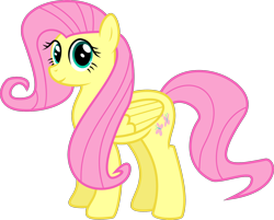 Size: 2000x1609 | Tagged: safe, artist:burdo49, fluttershy, pegasus, pony, looking at you, simple background, smiling, solo, transparent background, vector