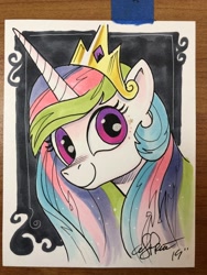 Size: 1536x2048 | Tagged: safe, artist:andypriceart, princess celestia, alicorn, pony, bust, female, portrait, smiling, solo