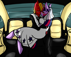 Size: 1280x1024 | Tagged: safe, artist:avante92, derpibooru import, big macintosh, twilight sparkle, anthro, unguligrade anthro, blushing, car, carrying, clothes, dress, evening gloves, exploitable meme, eyes closed, female, kissing, male, shipping, sitting, straight, twimac, wedding, wedding dress