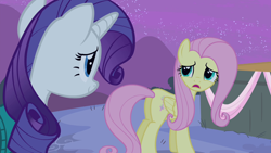 Size: 1280x720 | Tagged: safe, screencap, fluttershy, rarity, pegasus, pony, unicorn, filli vanilli, plot