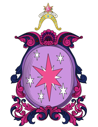 Size: 1445x1870 | Tagged: safe, artist:lord-giampietro, derpibooru import, twilight sparkle, big crown thingy, coat of arms, cutie mark, element of magic, heraldry, jewelry, regalia, simple background, solo, transparent background