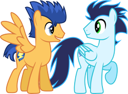 Size: 4493x3298 | Tagged: safe, artist:paulyvectors, flash sentry, soarin', backwards cutie mark, simple background, transparent background, vector