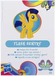 Size: 217x300 | Tagged: safe, flash sentry, blind bag, card, collector card, exploitable meme, meme, solo, toy, wave 11