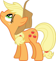 Size: 6400x7002 | Tagged: safe, artist:reginault, applejack, earth pony, pony, a friend in deed, .svg available, absurd resolution, looking up, simple background, solo, transparent background, vector