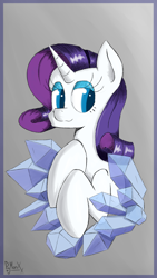 Size: 2250x4000 | Tagged: safe, artist:pigmanxx, rarity, pony, unicorn, crystal, female, high res, mare, simple background, solo