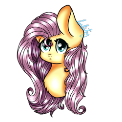 Size: 1000x1000 | Tagged: safe, artist:inflnityy, fluttershy, pegasus, pony, bust, open mouth, portrait, simple background, solo, stray strand, transparent background