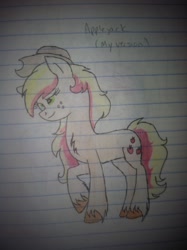 Size: 1936x2592 | Tagged: safe, artist:neonaarts, applejack, earth pony, pony, lined paper, solo, traditional art