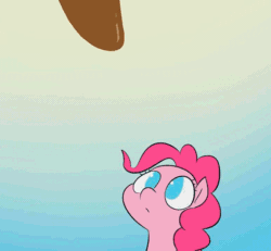 Size: 600x555 | Tagged: safe, artist:doublewbrothers, screencap, pinkie pie, earth pony, pony, my tiny pony, animated, coffee, cute, diapinkes, dripping, eating, faic, female, food, frame by frame, gif, gradient background, mare, nom, pinkie found the coffee, squigglevision, wat