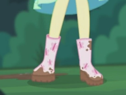 Size: 2048x1536 | Tagged: safe, screencap, fluttershy, butterfly, better together, equestria girls, stressed in show, stressed in show: fluttershy, boots, legs, mud, muddy, pictures of legs, shoes