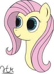 Size: 919x1247 | Tagged: safe, artist:herorareheart, fluttershy, pegasus, pony, bust, drawn on phone, female, mare, signature, simple background, transparent background