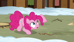 Size: 1280x720 | Tagged: safe, screencap, pinkie pie, pony, not asking for trouble, solo, twig