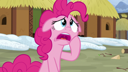 Size: 1280x720 | Tagged: safe, screencap, pinkie pie, pony, not asking for trouble, floppy ears, solo