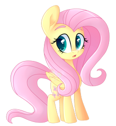 Size: 1024x1104 | Tagged: safe, artist:sambathebunny, fluttershy, pegasus, pony, folded wings, looking away, looking sideways, open mouth, simple background, solo, standing, transparent background, wings