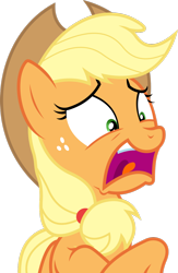 Size: 1024x1573 | Tagged: safe, applejack, earth pony, pony, open mouth, simple background, solo, transparent background, vector