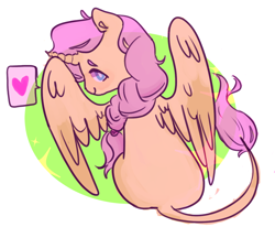 Size: 1216x1003 | Tagged: safe, artist:milky-rabbit, fluttershy, alicorn, pony, heart, pictogram, race swap, sketch, smiling, solo