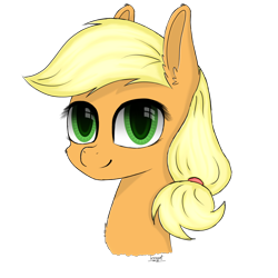 Size: 1750x1750 | Tagged: safe, artist:kraget, applejack, earth pony, pony, bust, hatless, missing accessory, portrait, simple background, solo, transparent background