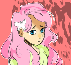 Size: 791x720 | Tagged: safe, artist:milky-rabbit, fluttershy, equestria girls, sketch, smiling, solo