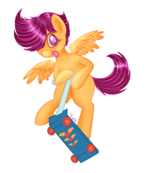 Size: 518x594 | Tagged: safe, scootaloo, pegasus, pony, simple background, solo, white background