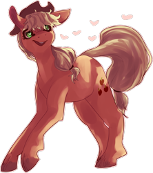 Size: 1143x1286 | Tagged: safe, artist:marshmellowcannibal, applejack, earth pony, pony, heart, simple background, solo, transparent background, wingding eyes