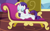 Size: 778x478 | Tagged: safe, screencap, rarity, pony, unicorn, dragon dropped, cropped, fainting couch, solo, twilight's castle