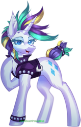 Size: 1347x2120 | Tagged: safe, artist:redheartponiesfan, rarity, pony, unicorn, alternate hairstyle, punk, raripunk, simple background, solo, transparent background