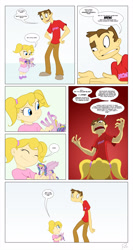 Size: 1152x2160 | Tagged: safe, artist:didj, princess celestia, human, pony, angry, brony, comic, dialogue, doll, female, happy, male, overreaction, pigtails, pinklestia, signature, smiling, target demographic, toy, twintails