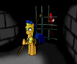 Size: 1280x1067 | Tagged: safe, artist:magello, flash sentry, oc, color, scared