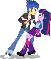 Size: 1024x1182 | Tagged: safe, artist:cencerberon, derpibooru import, flash sentry, twilight sparkle, equestria girls, rainbow rocks, female, flashlight, male, shipping, show accurate, straight