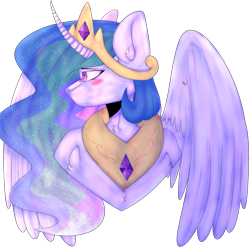 Size: 4811x4747 | Tagged: safe, artist:recolor-galore, princess celestia, alicorn, pony, absurd resolution, bust, curved horn, horn, portrait, solo, transparent background