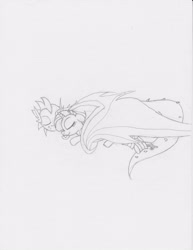 Size: 2550x3300 | Tagged: safe, artist:victoriathedragoness, rarity, spike, dragon, pony, unicorn, comfy, cuddling, cute, eyes closed, female, love, male, monochrome, shipping, sleeping, smiling, snuggling, sparity, story in the source, straight, traditional art, wing blanket, winged spike