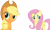 Size: 14481x8596 | Tagged: safe, artist:cyanlightning, applejack, fluttershy, earth pony, pegasus, pony, scare master, absurd resolution, blushing, simple background, transparent background, vector