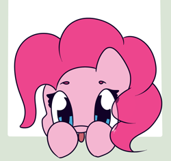 Size: 1800x1700 | Tagged: safe, artist:hedgehog-plant, pinkie pie, earth pony, pony, female, looking at you, mare, solo, tongue out