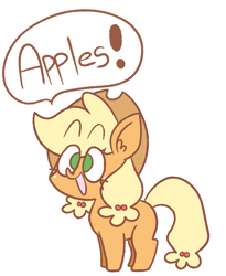 Size: 721x878 | Tagged: safe, artist:typhwosion, applejack, earth pony, pony, apple, solo, that pony sure does love apples