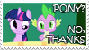 Size: 99x56 | Tagged: safe, artist:justdacat, derpibooru import, spike, twilight sparkle, dragon, deviantart stamp