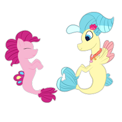 Size: 2000x2000 | Tagged: safe, artist:pokederp198, pinkie pie, princess skystar, seapony (g4), my little pony: the movie, seaponified, seapony pinkie pie, simple background, species swap, transparent background