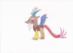 Size: 681x493 | Tagged: safe, artist:star dragon, discord, draconequus, male, simple background, solo, traditional art, white background, younger