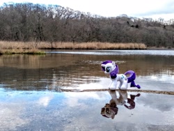 Size: 2048x1536 | Tagged: safe, photographer:pakapaka1993, rarity, irl, photo, plushie, reflection, solo, water