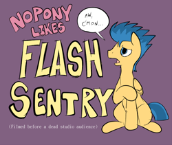 Size: 736x621 | Tagged: safe, artist:metal-kitty, flash sentry, everybody hates flash sentry, flash sentry drama, flashabuse, frown, open mouth, sad, sitting, solo, unnecessary hatred